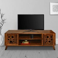 SHIRE SOLID SHEESHAM WOOD TV UNIT HONEY FINISH