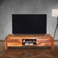 EVOO TV UNIT SOLID WOOD HONEY FINISH