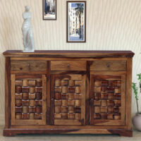 DIAMOND SOLID WOOD SIDE BOARD IN WALNUT FINISH