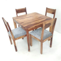 GEM SOLID WOOD SQUARE DINING SET IN WALNUT FINISH