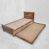 FURY SOLID WOOD SINGLE BED IN WALNUT FINISH