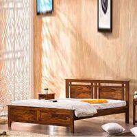 Furnitureshri solid wood king size bed